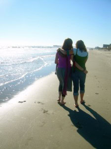 GirlsWalkingAwayonBeach