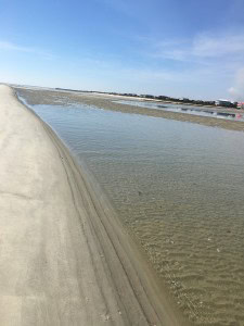 A steep sandbar at that.